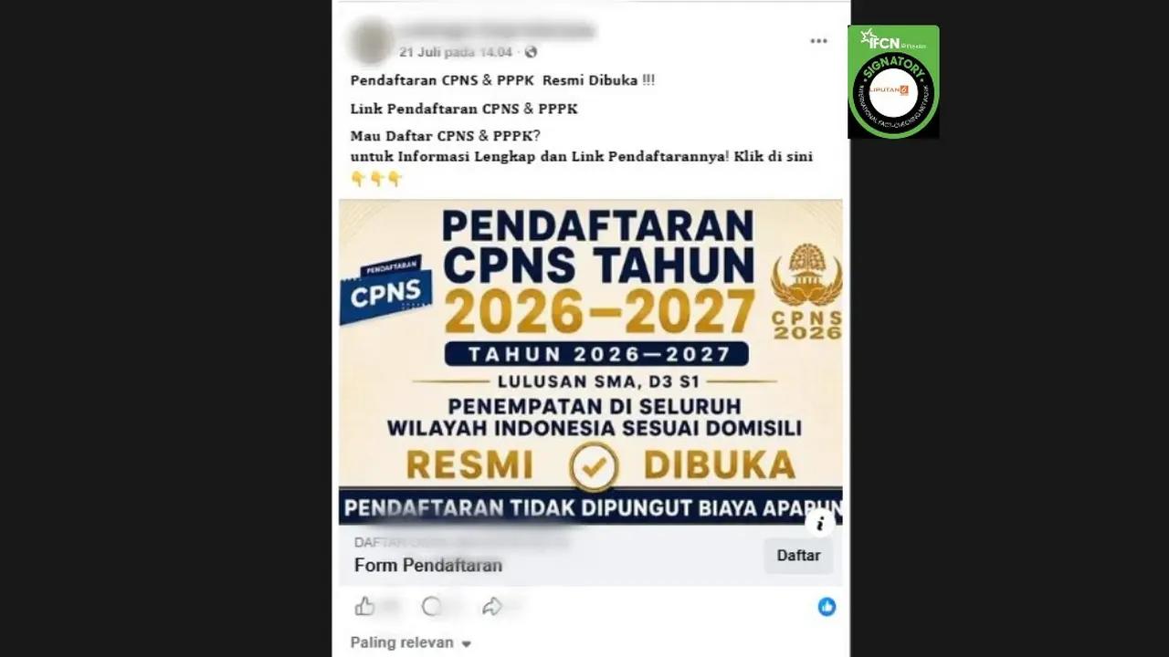BKN Tegaskan Link Pendaftaran CPNS dan PPPK 2026 di Media Sosial Adalah Hoaks